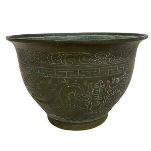 Chinese Bronze Dragon Bowl